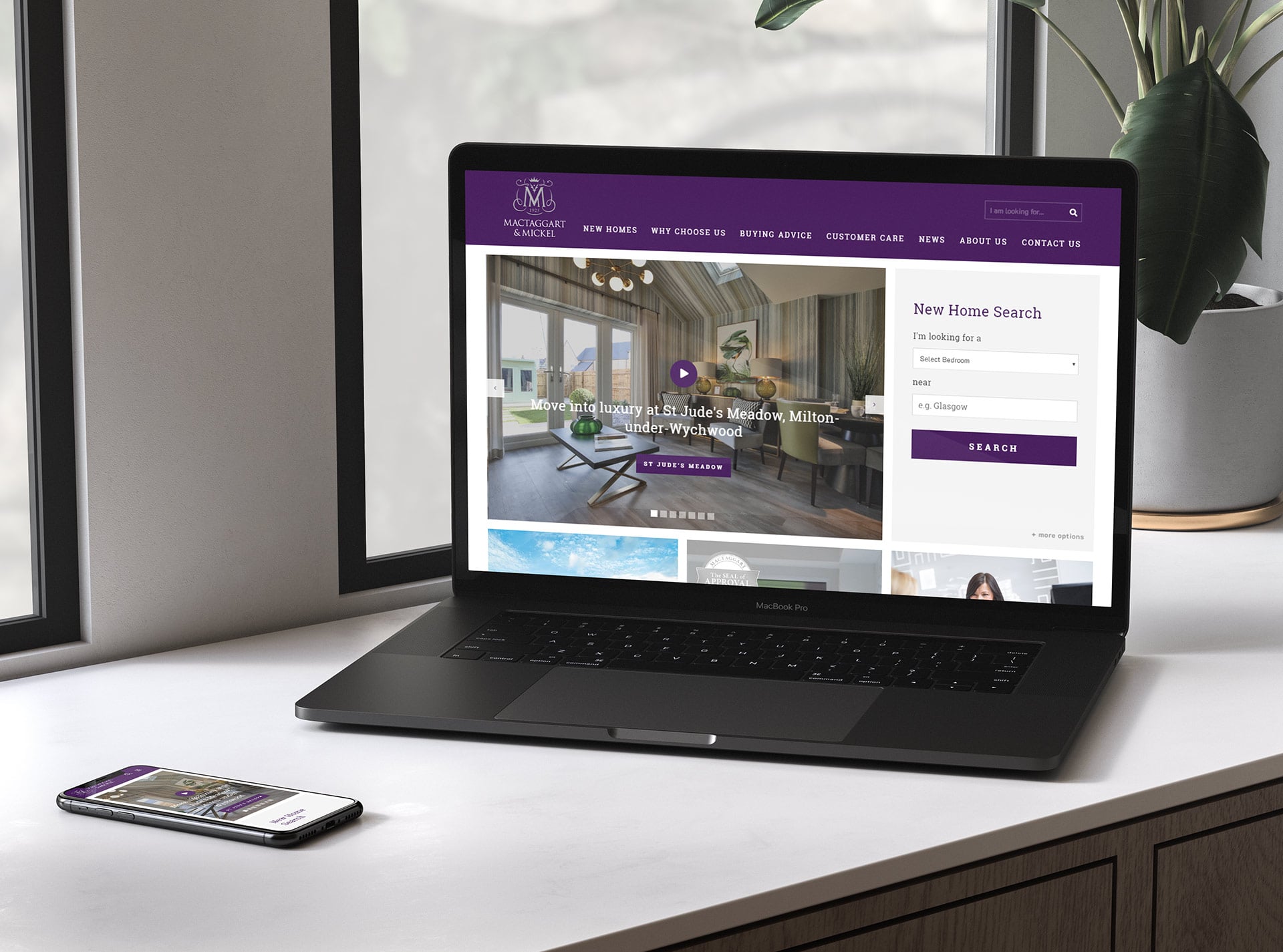 screenshot of MAC website designed by radiator digital on laptop screen